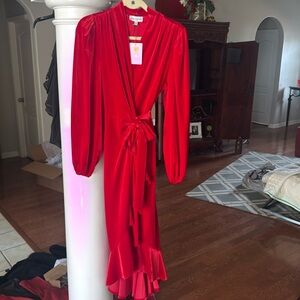 Gorgeous new with tags red velvet Gibson Latimer  dress
